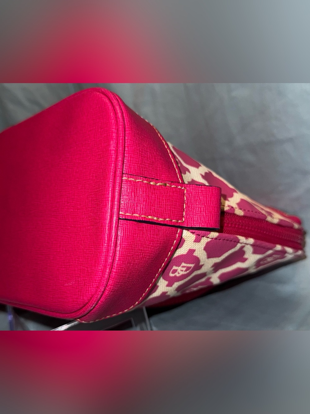 Dooney & Bourke Pink & Ivory Monogram Sanibel Dome Satchel - Picture 9 of 16